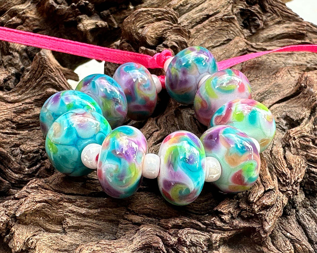 multicolor lampwork beads