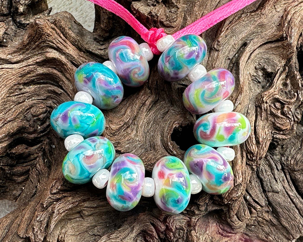 multicolor lampwork beads