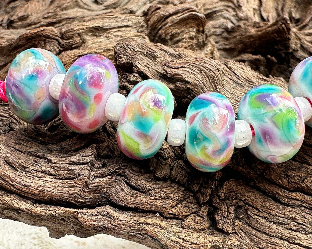 multicolor lampwork beads