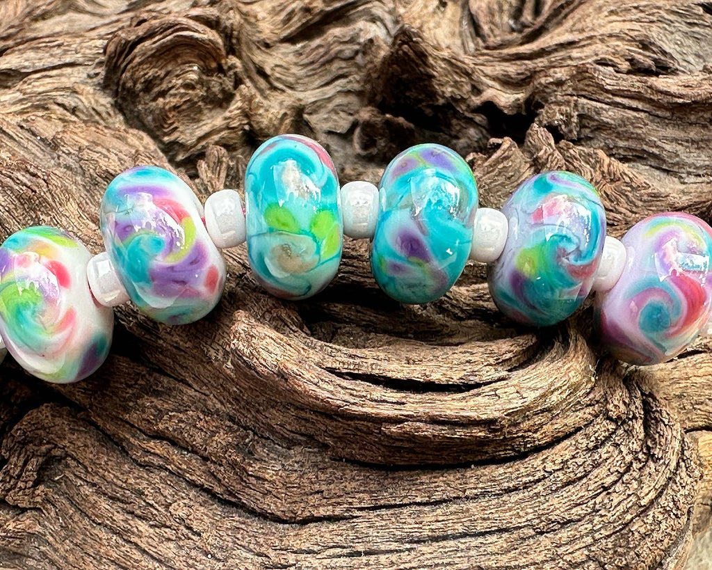 multicolor lampwork beads