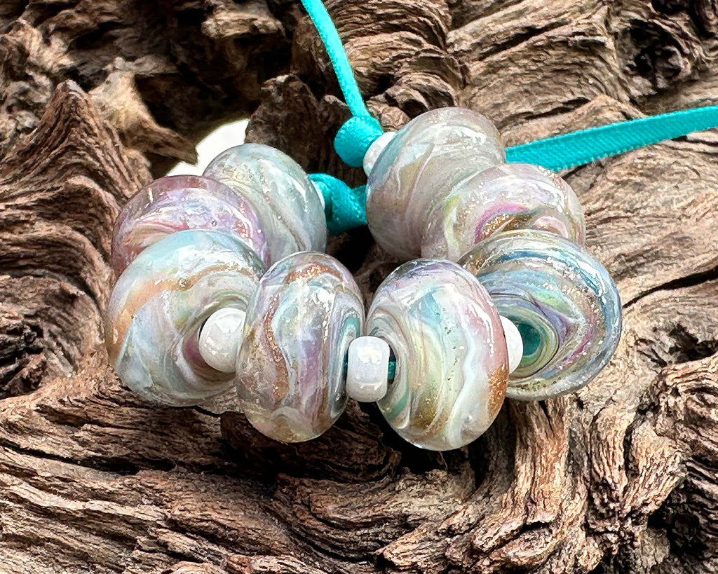 pastel lampwork beads