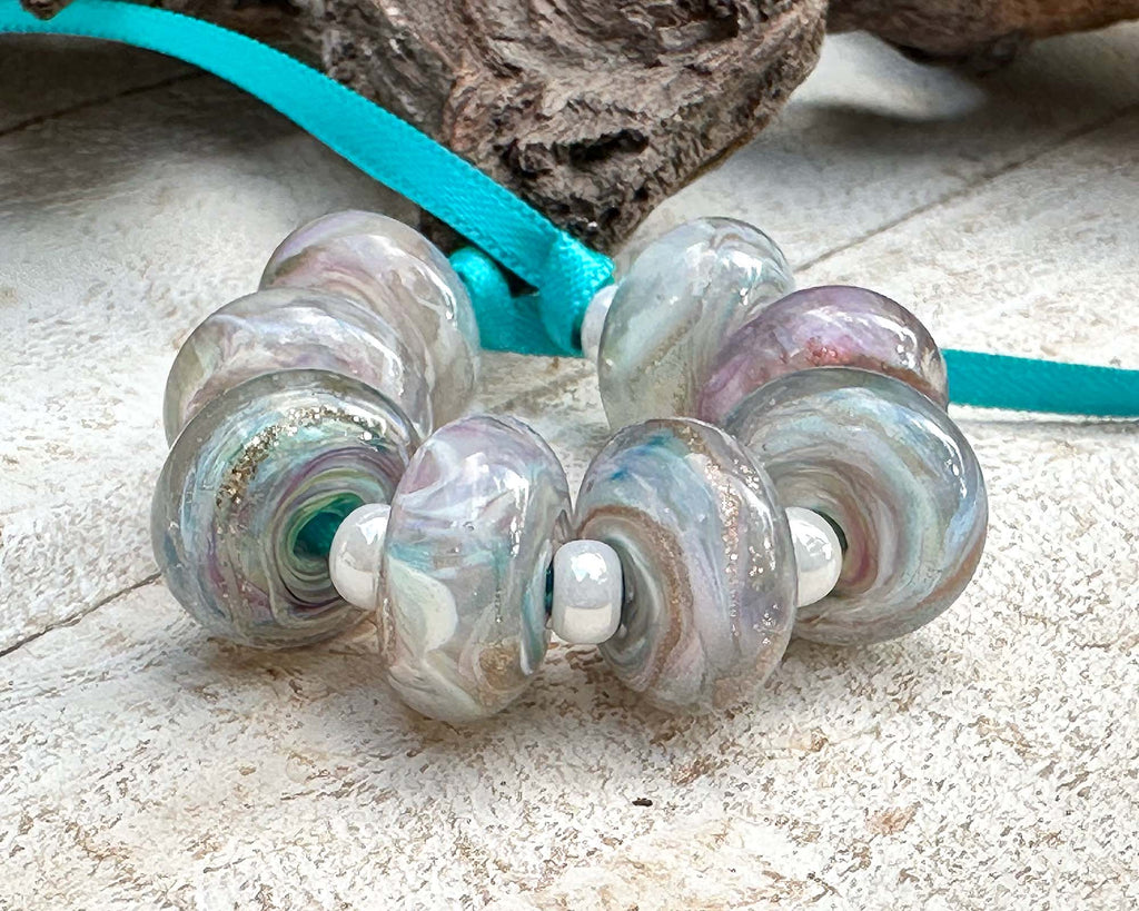 pastel lampwork beads