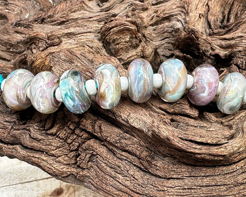 pastel lampwork beads