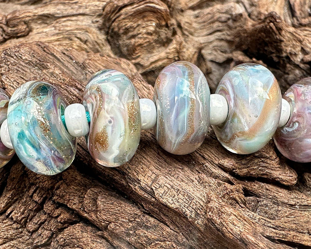 pastel lampwork beads