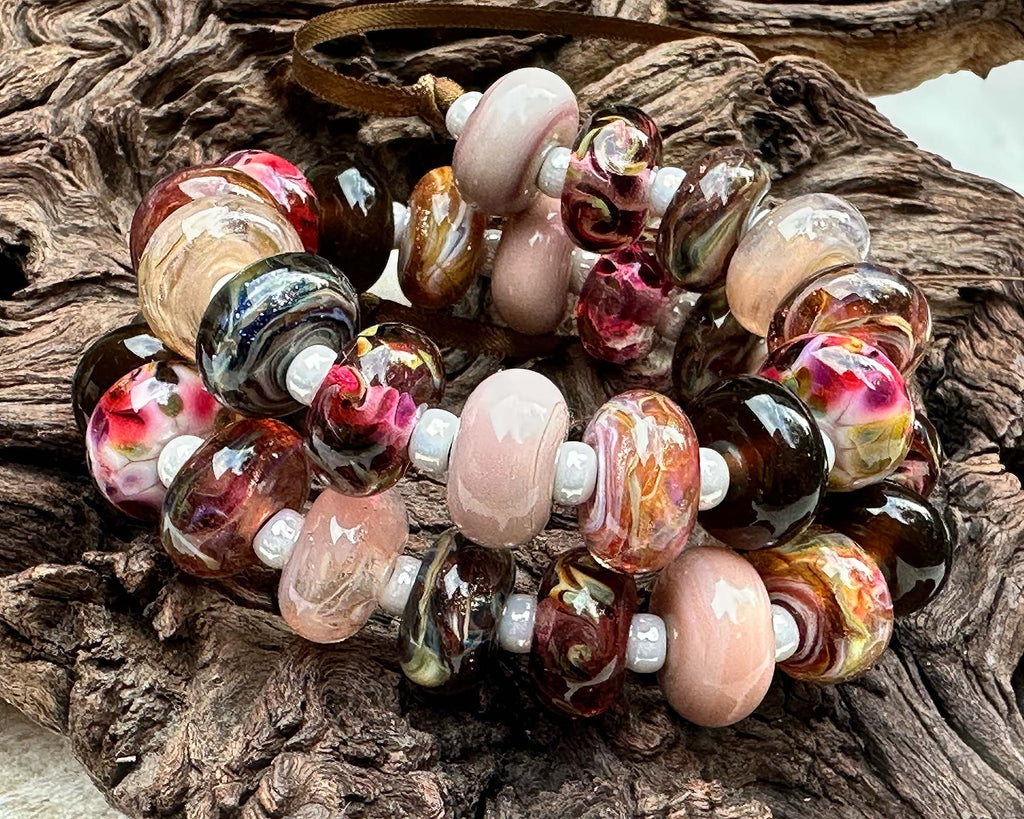 fall lampwork beads