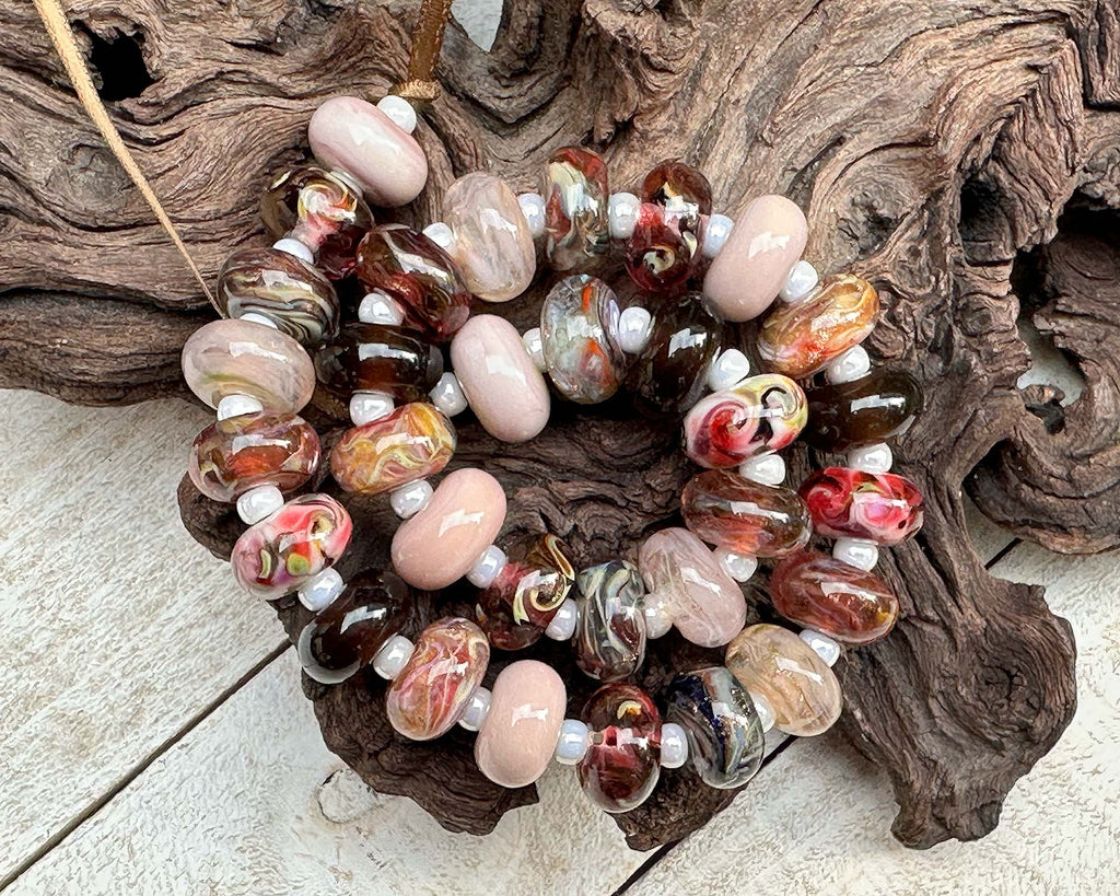 fall lampwork beads