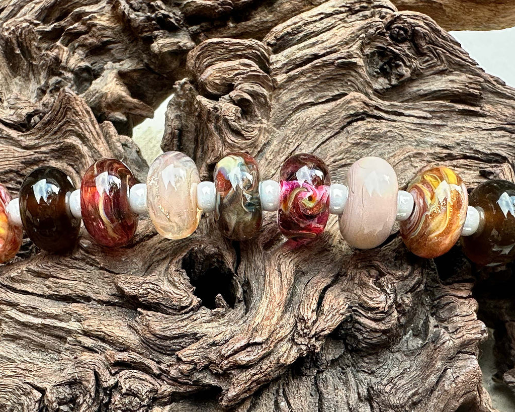 fall lampwork beads