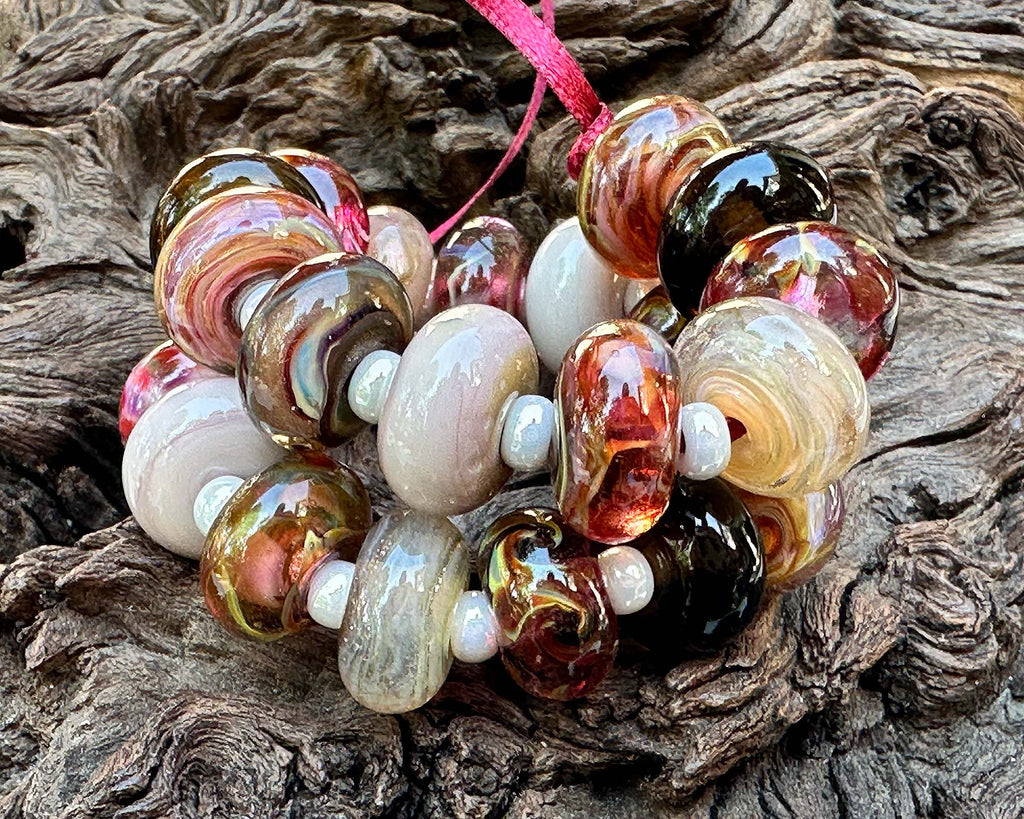 fall lampwork beads