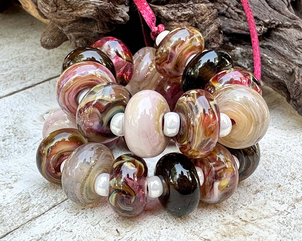 fall lampwork beads