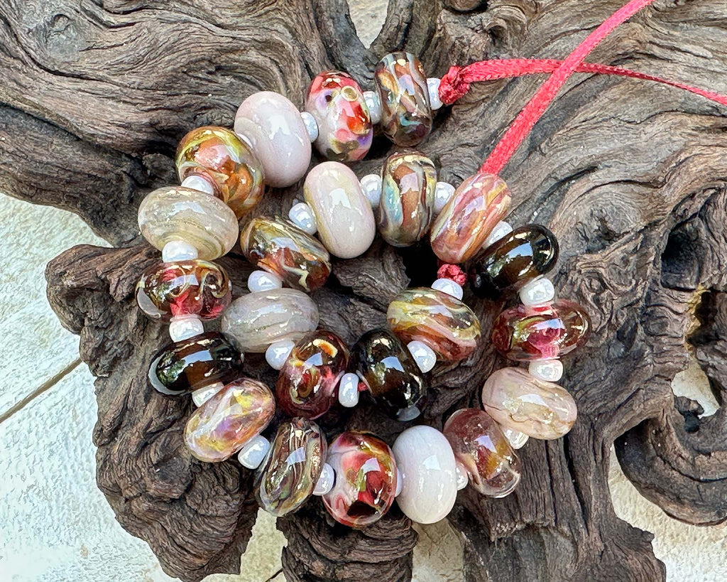 fall lampwork beads