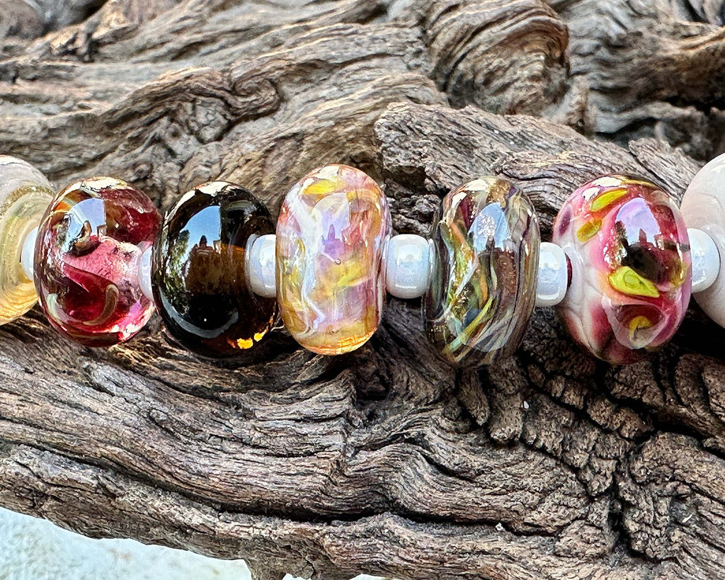 fall lampwork beads