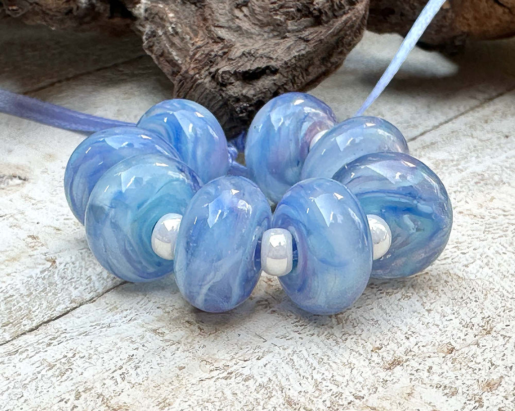 blue lampwork beads