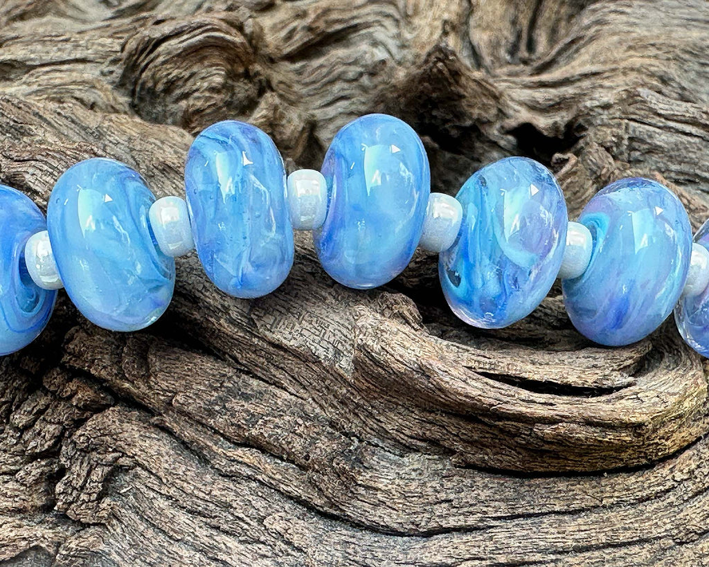 blue lampwork beads