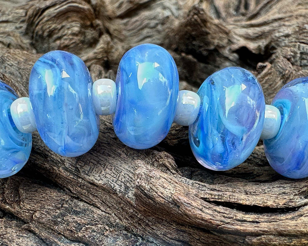 blue lampwork beads