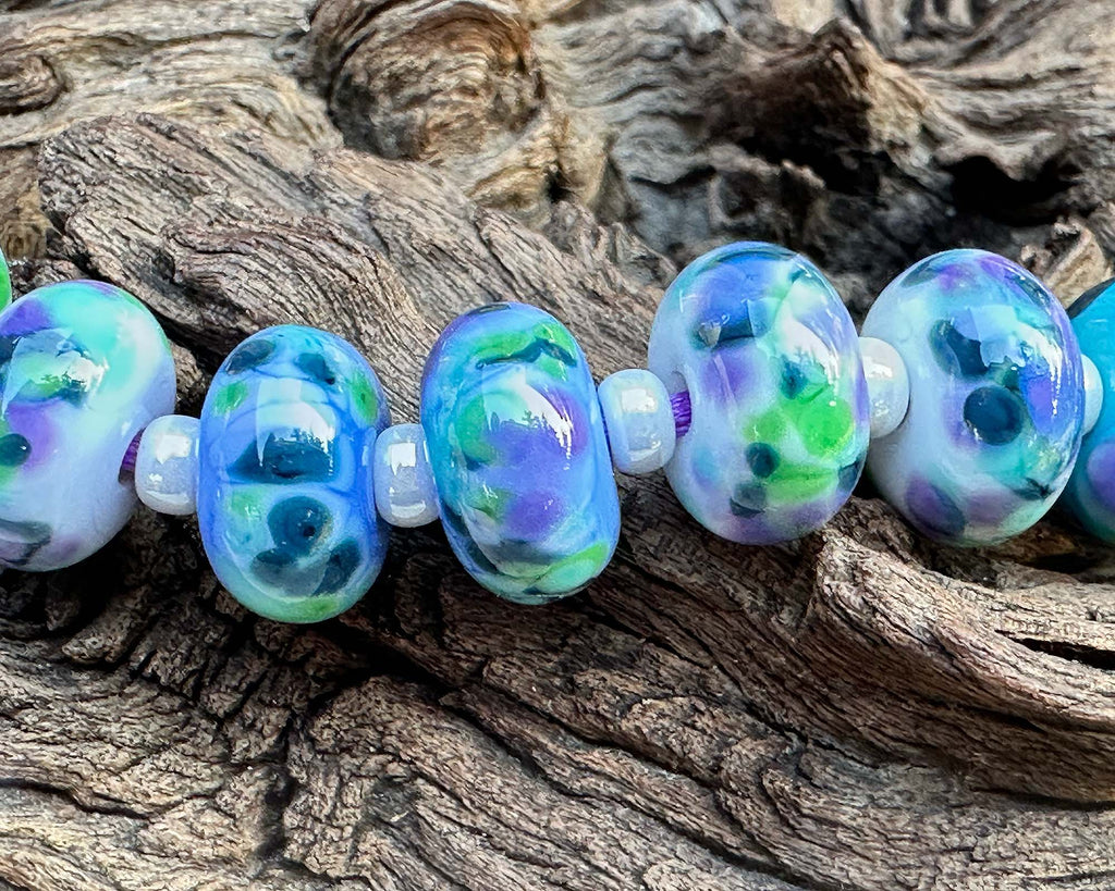 violet sea breeze lampwork beads