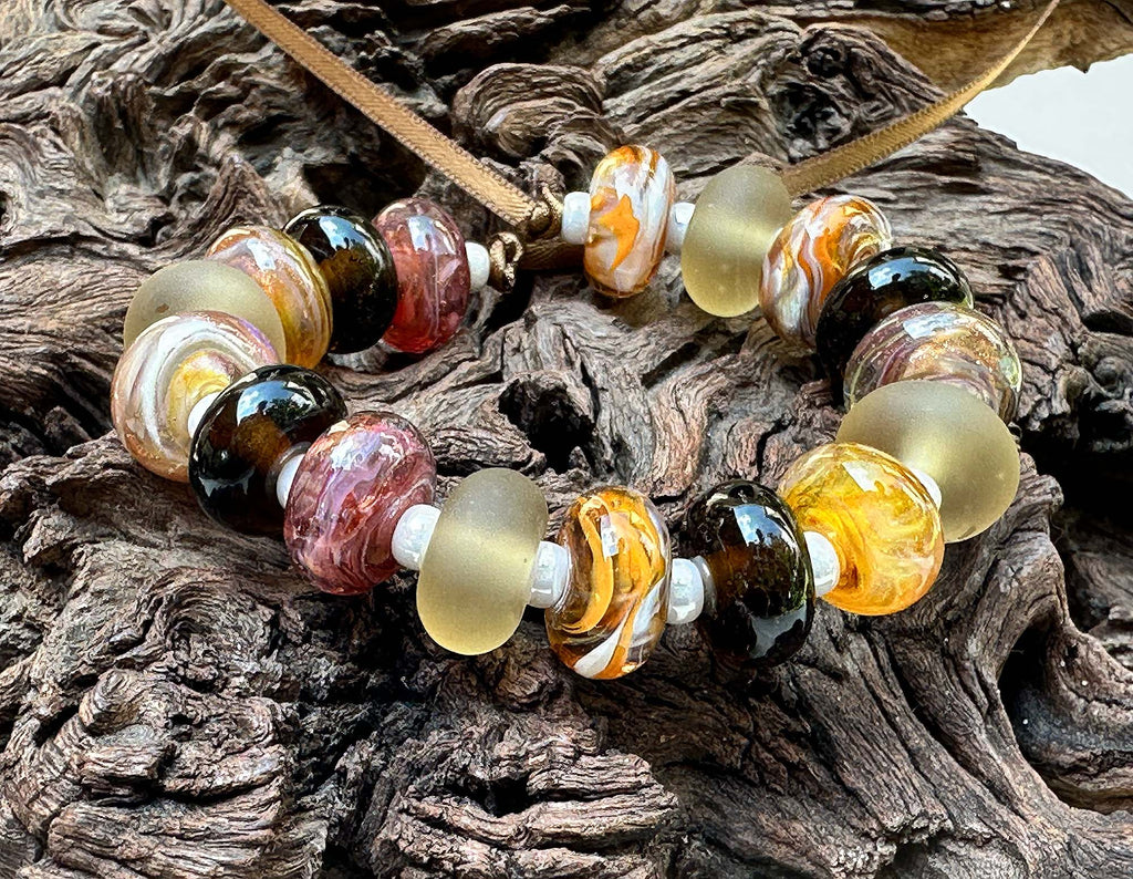 brown lampwork beads