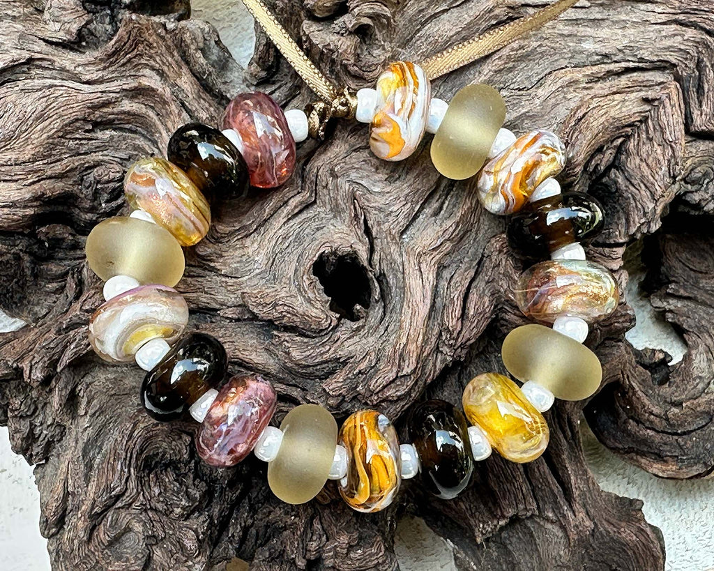 brown lampwork beads