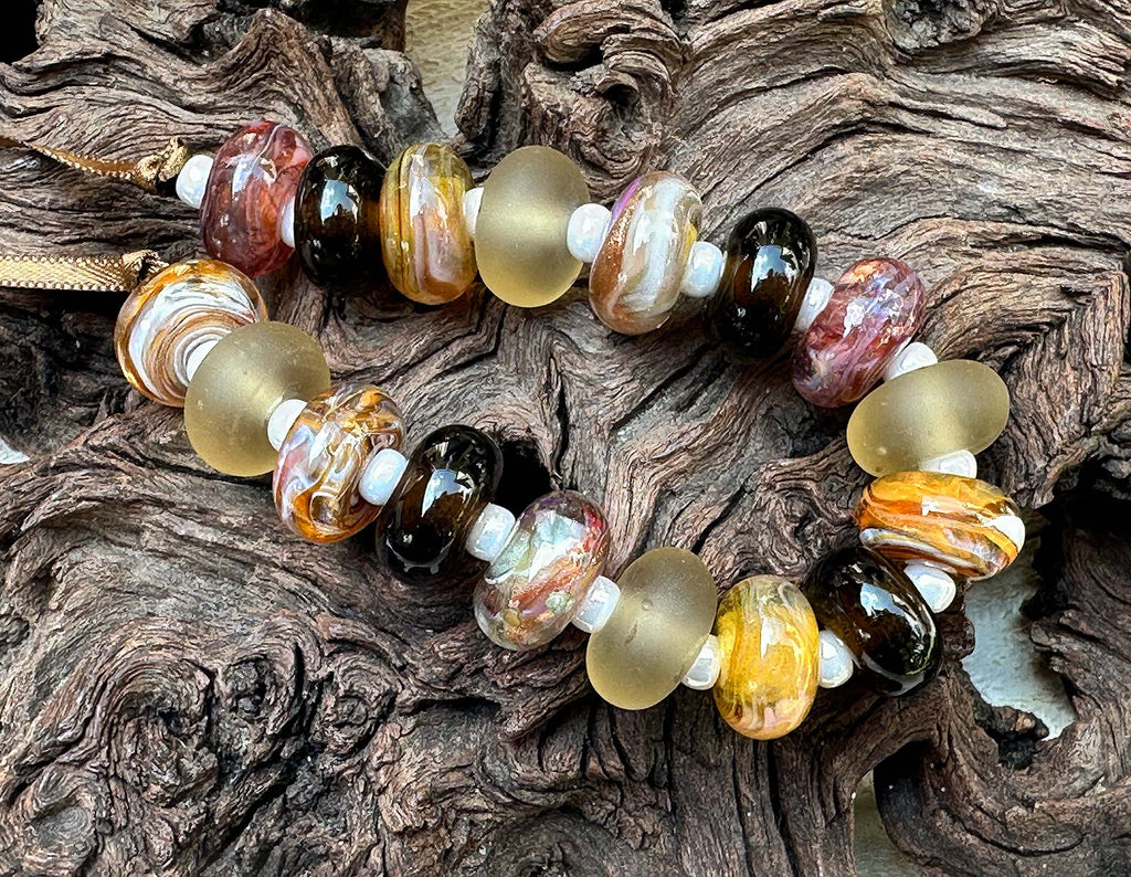 brown lampwork beads