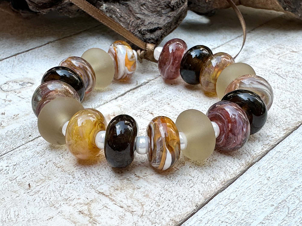 brown lampwork beads