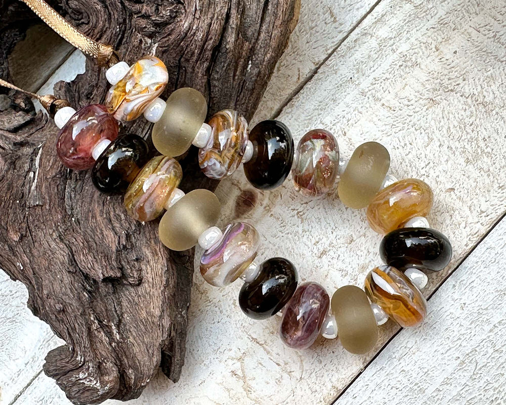 brown lampwork beads