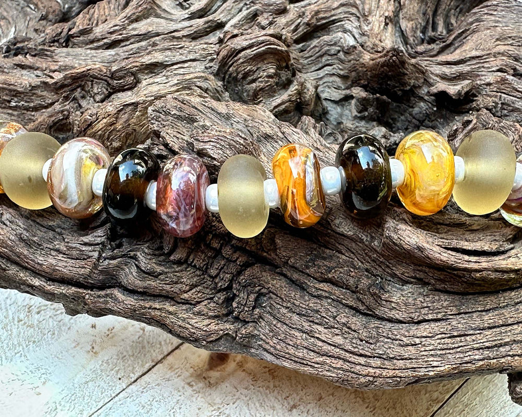 brown lampwork beads