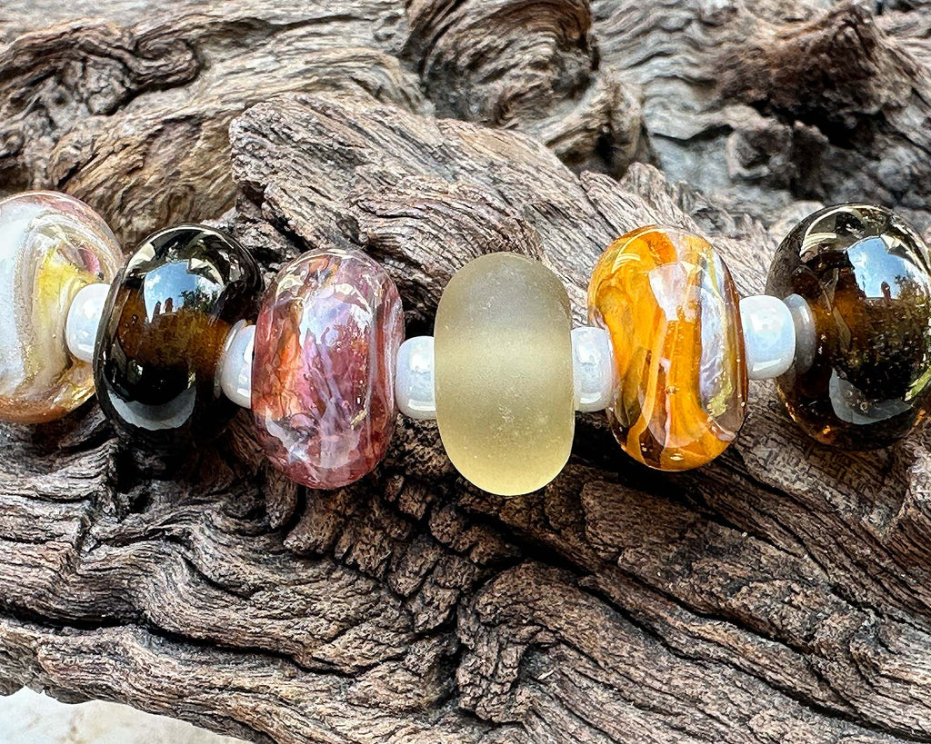 brown lampwork beads