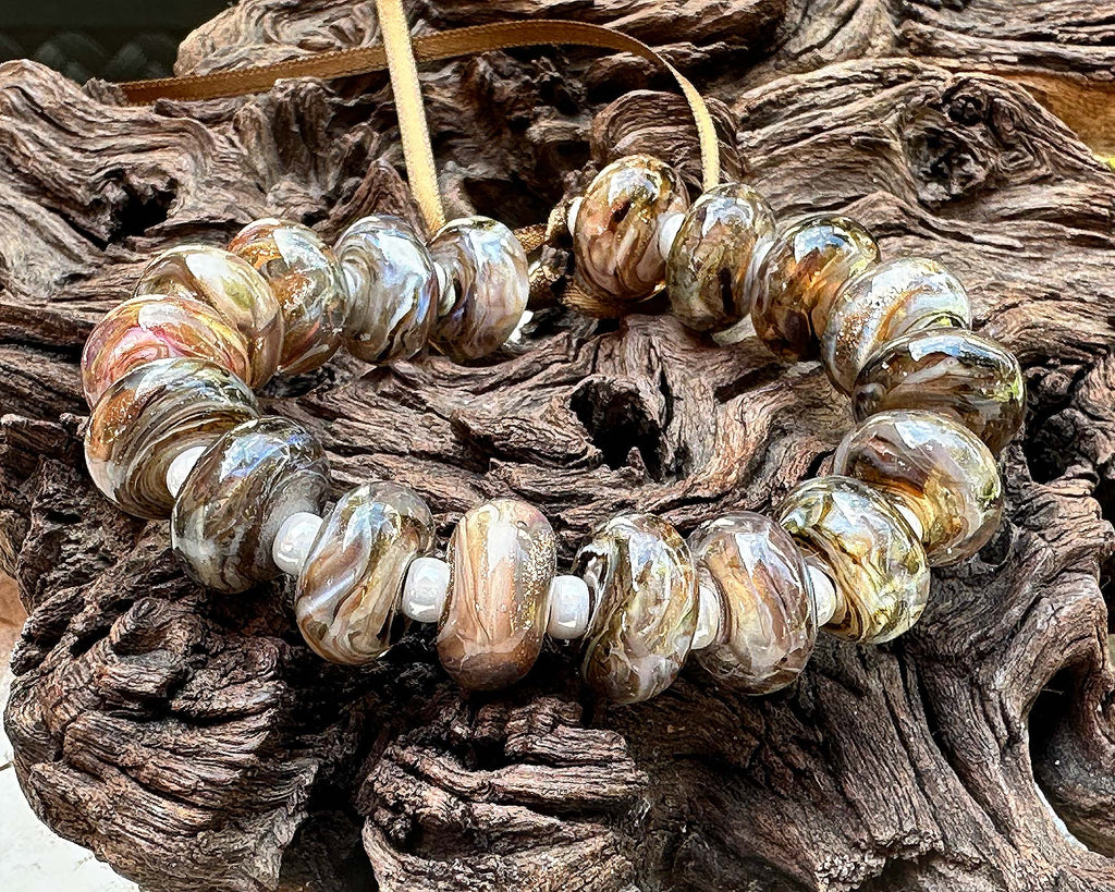 brown lampwork beads