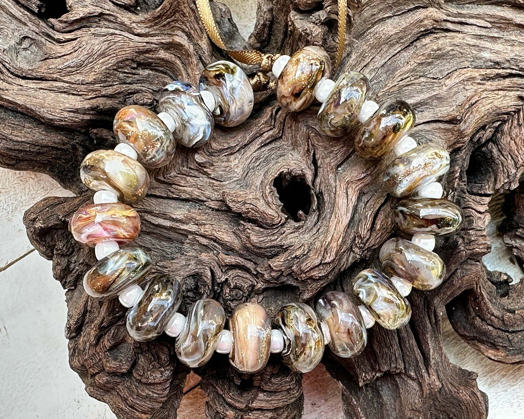 brown lampwork beads