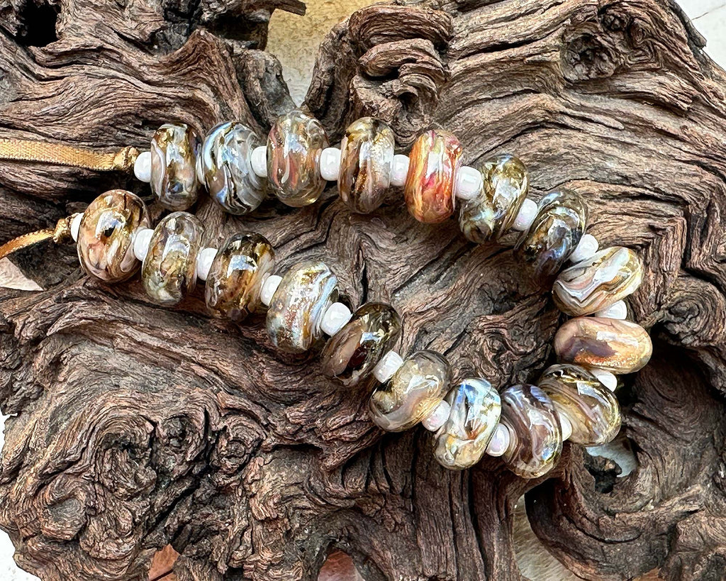 brown lampwork beads