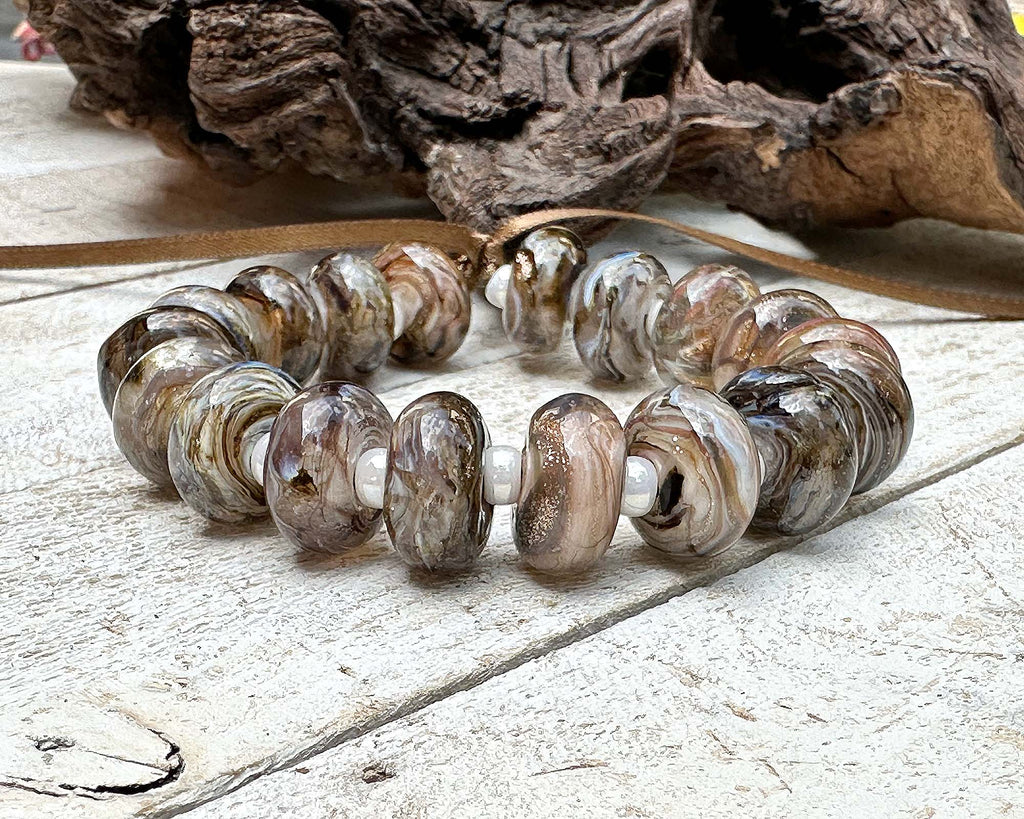 brown lampwork beads