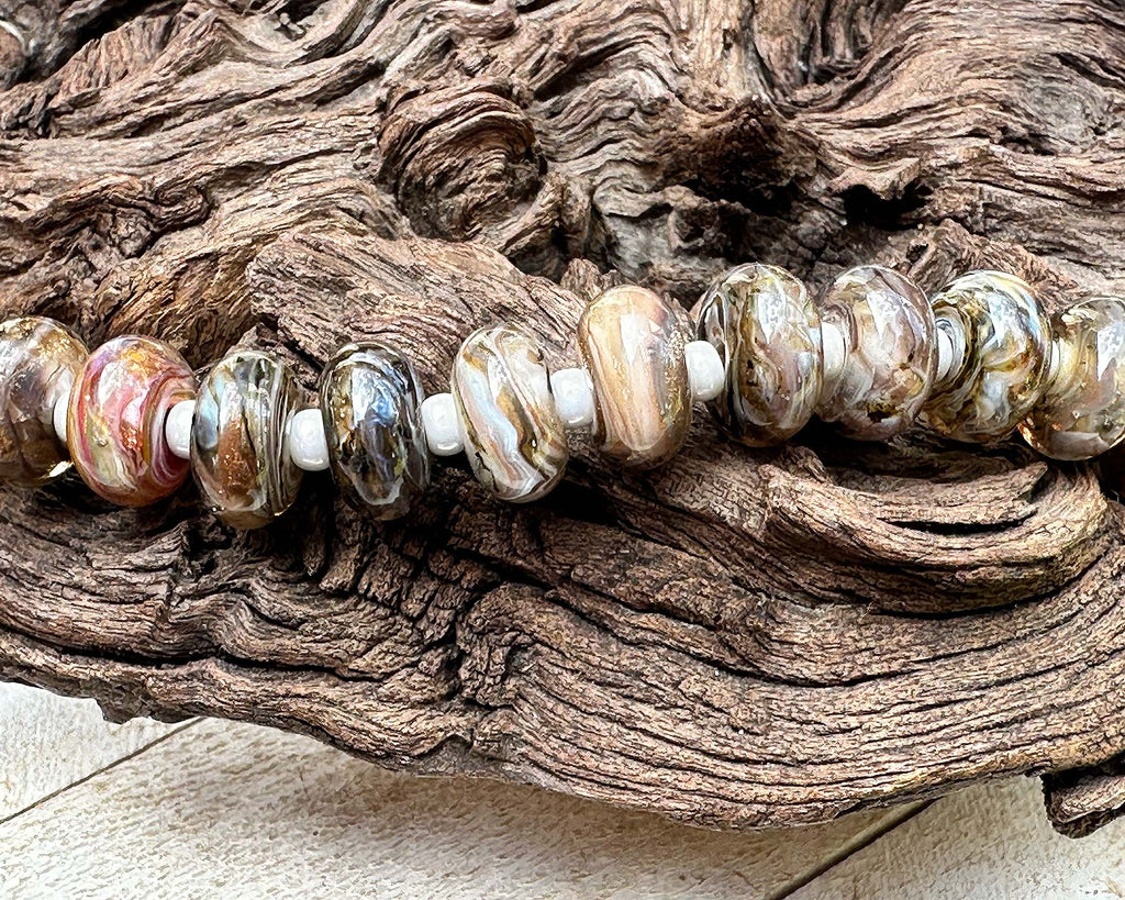 brown lampwork beads