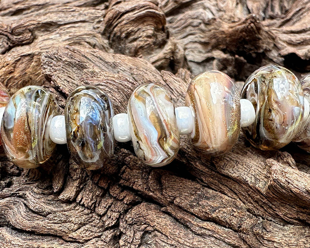 brown lampwork beads