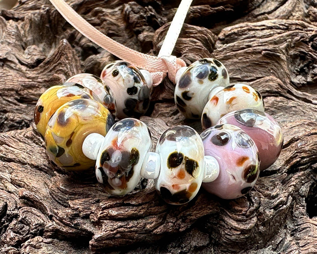 brown lampwork beads
