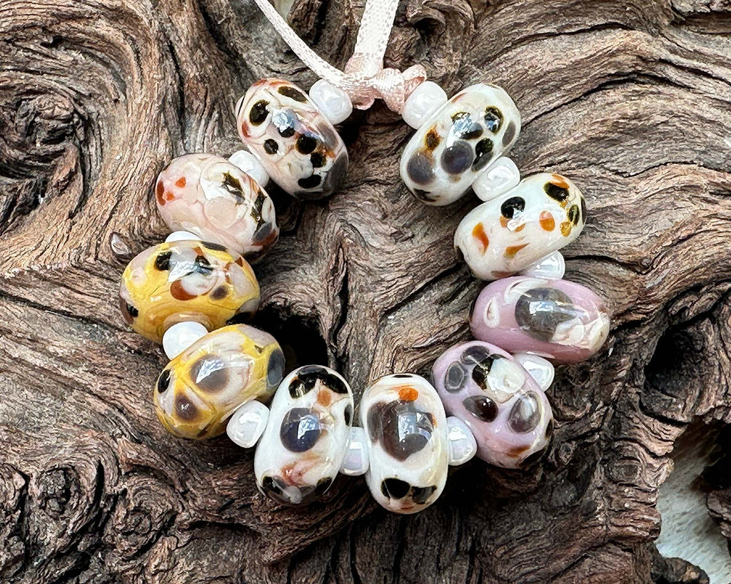 brown lampwork beads
