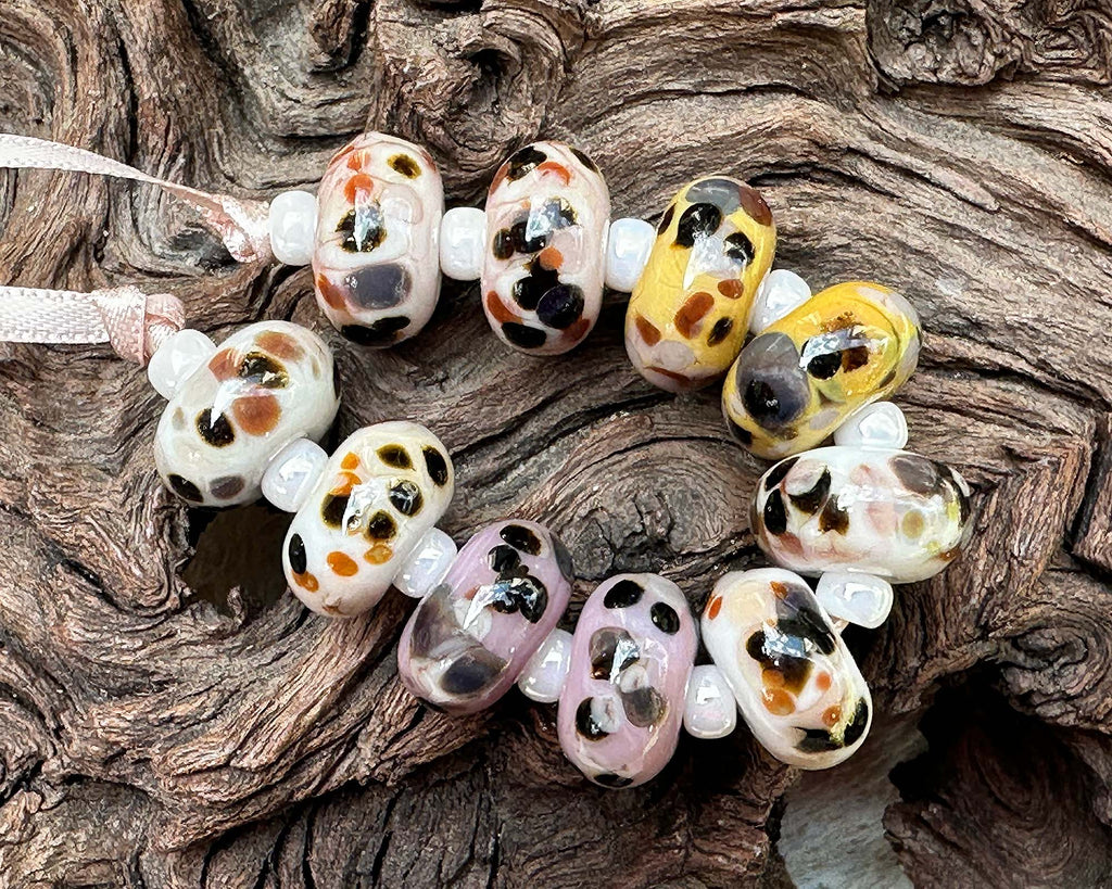 brown lampwork beads