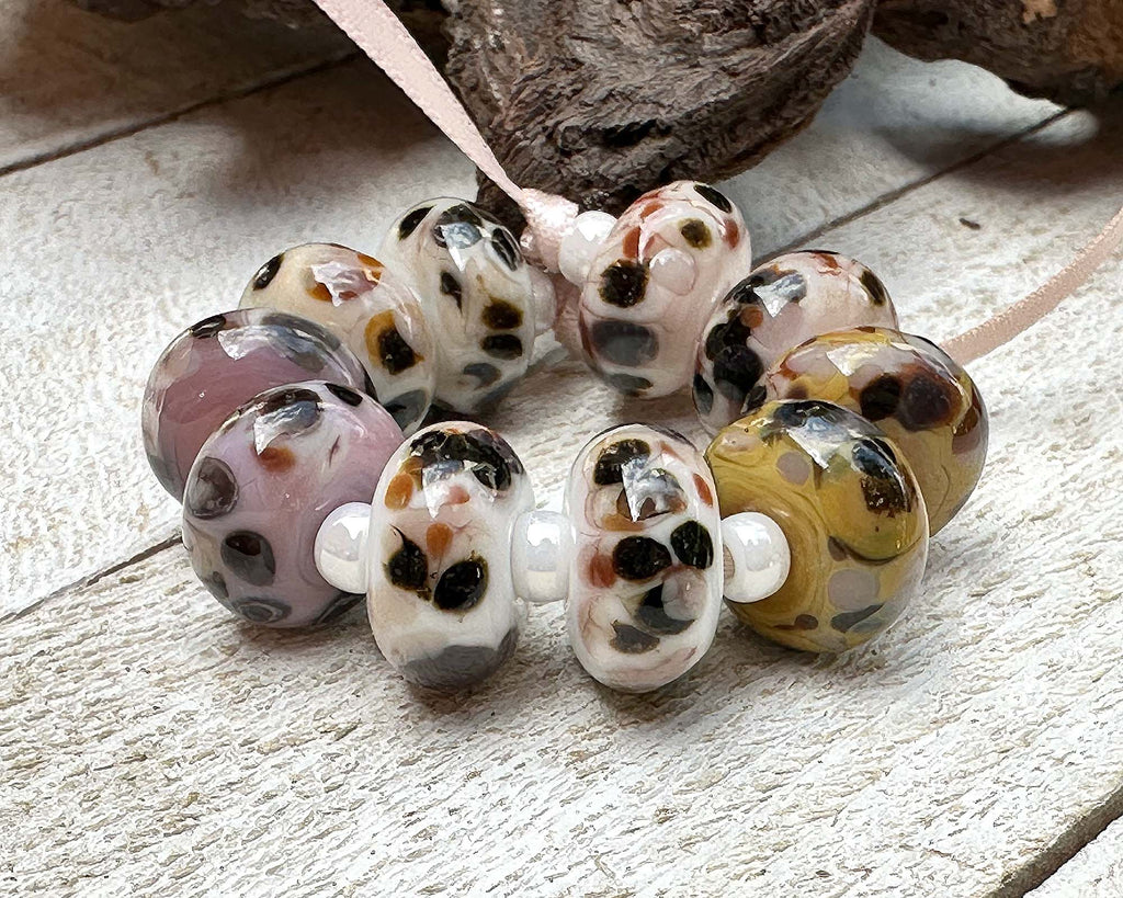 brown lampwork beads