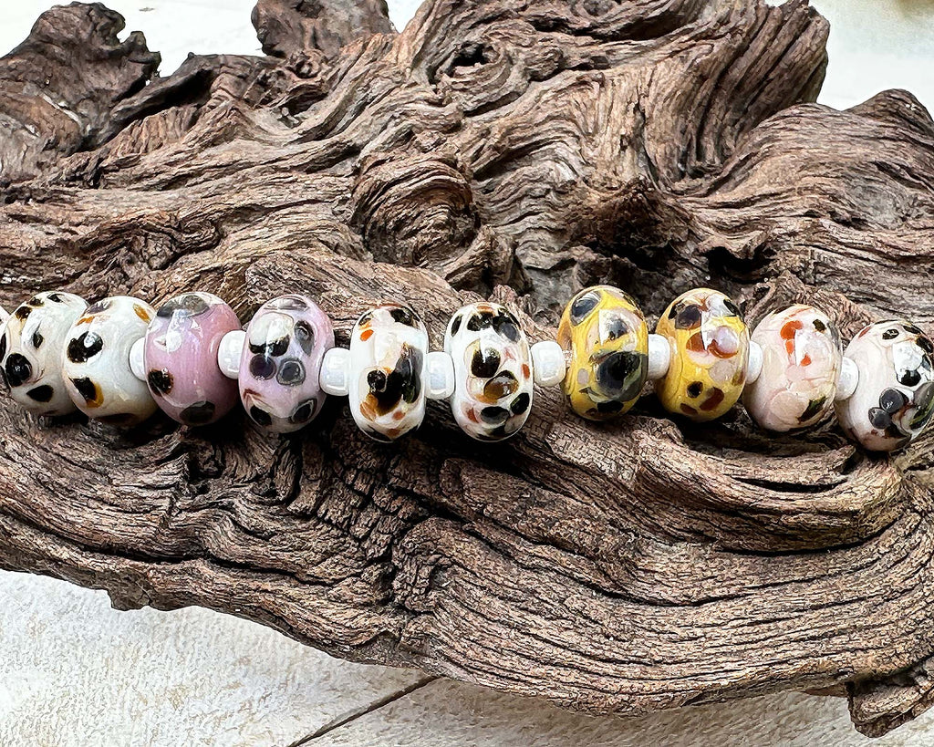 brown lampwork beads
