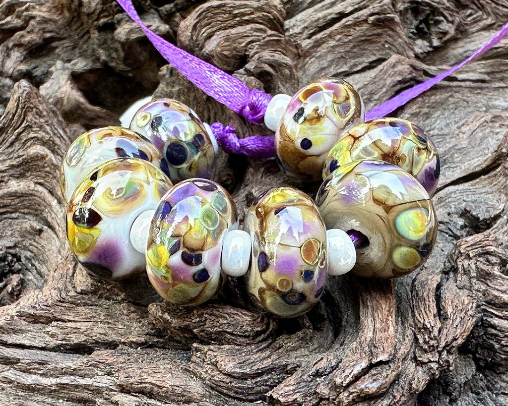 brown lampwork beads