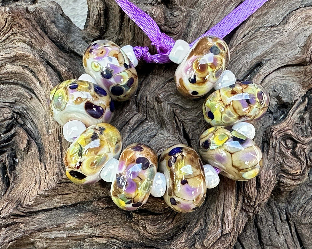 brown lampwork beads