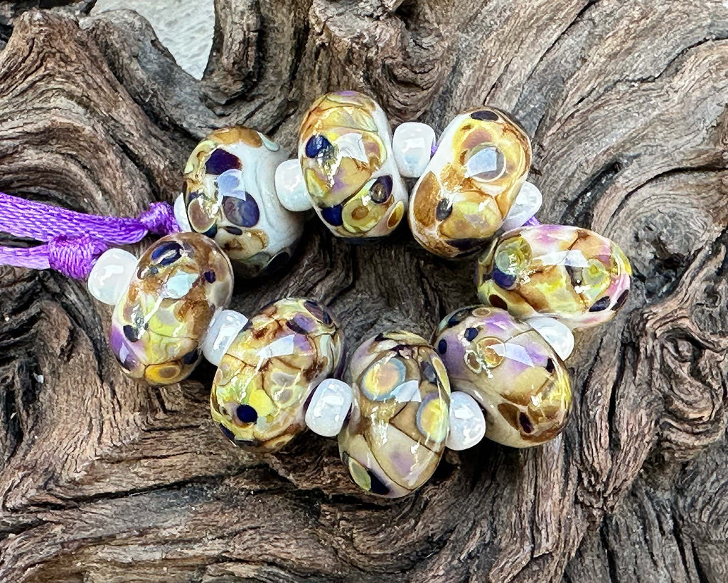 brown lampwork beads
