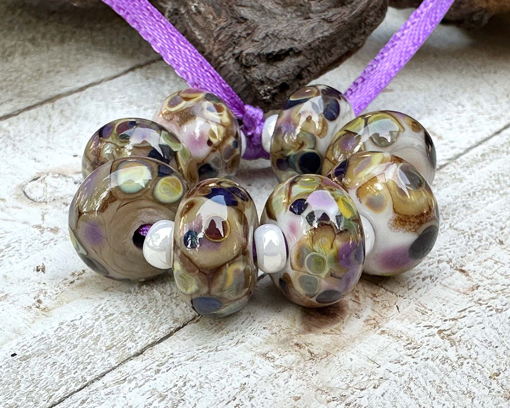 brown lampwork beads