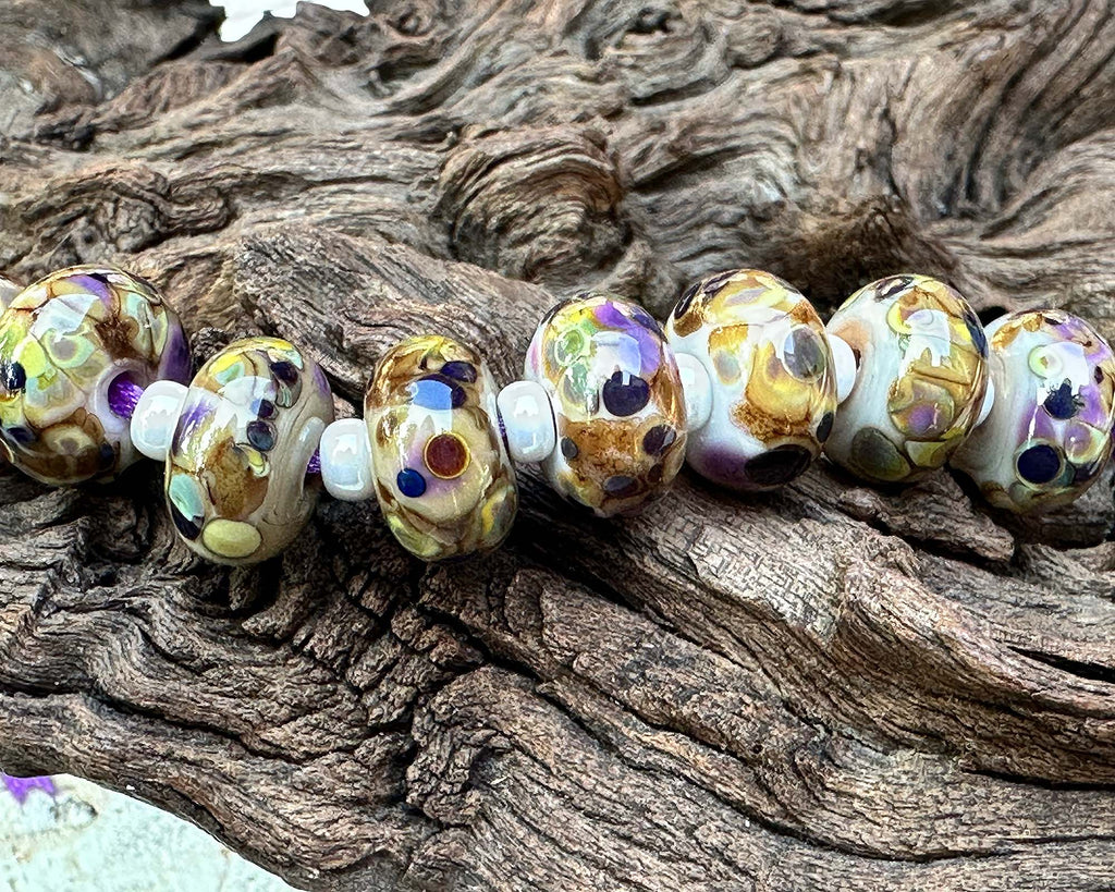 brown lampwork beads