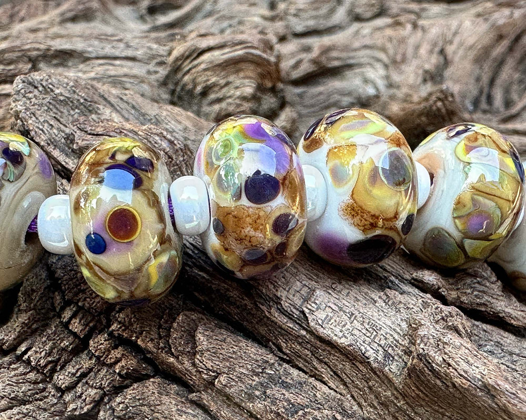 brown lampwork beads