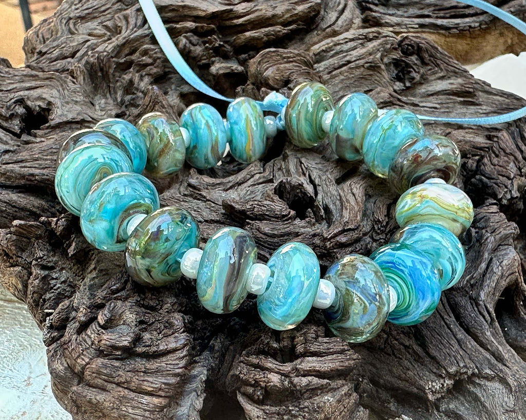 turquoise lampwork beads