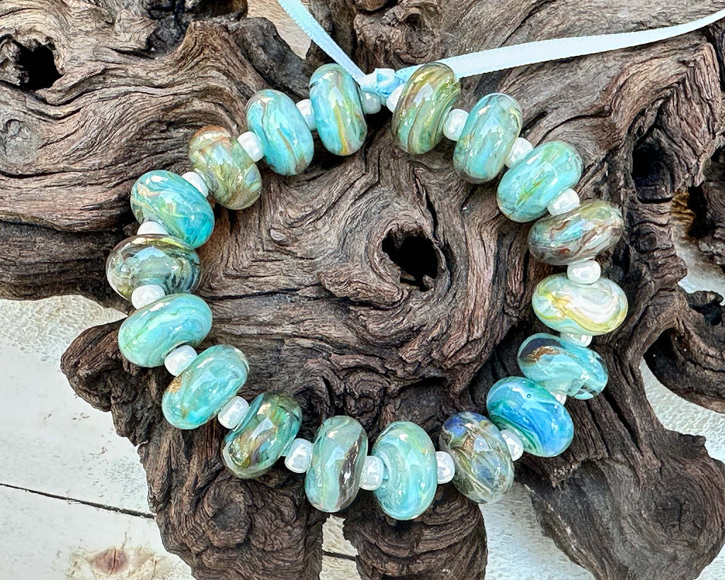 turquoise lampwork beads