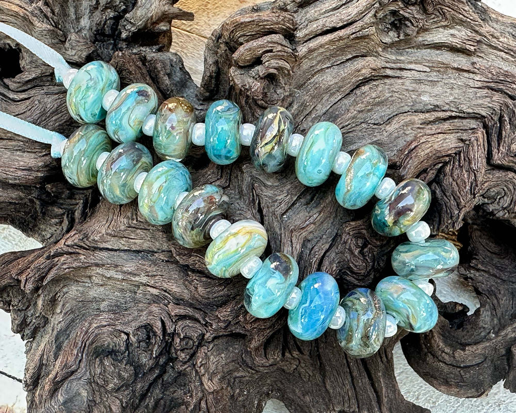 turquoise lampwork beads