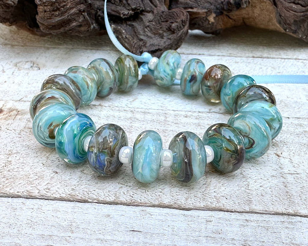 turquoise lampwork beads