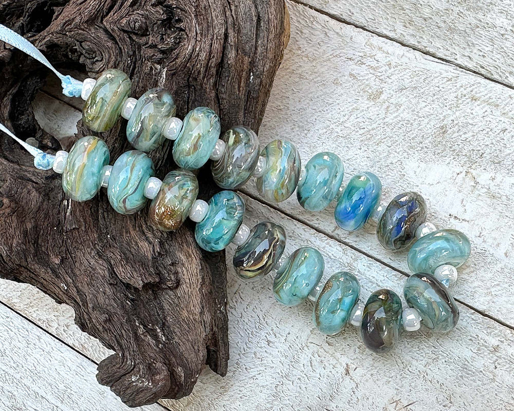 turquoise lampwork beads