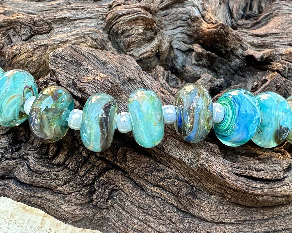 turquoise lampwork beads