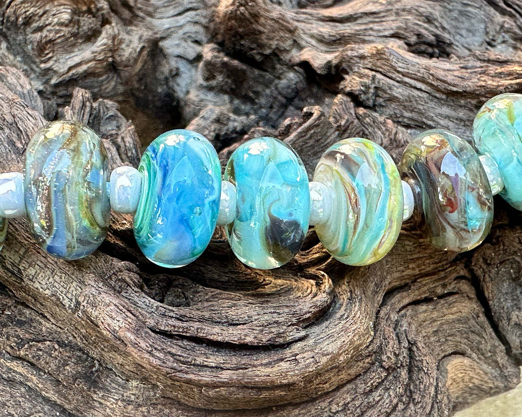 turquoise lampwork beads